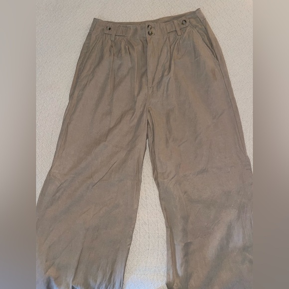 Madewell The Petite Harlow Wide-Leg Pant Seed Khaki Size 6 - Picture 10 of 15